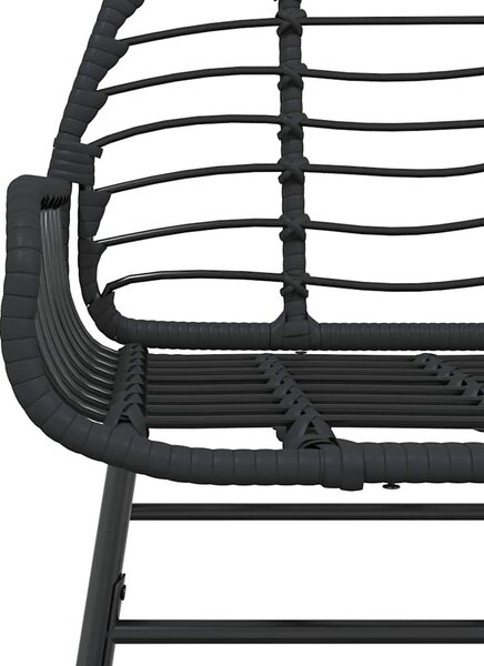 5 részes fekete polyrattan üveg kerti étkezőgarnitúra