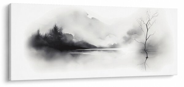 Kép - Tintafestmény tájkép (120x50 cm)