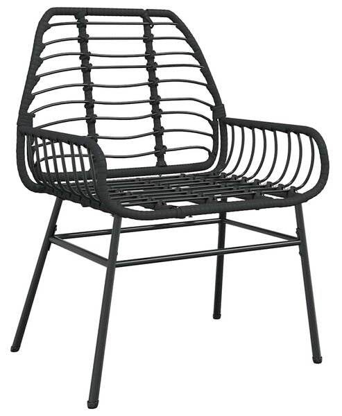 5 részes fekete polyrattan üveg kerti étkezőgarnitúra