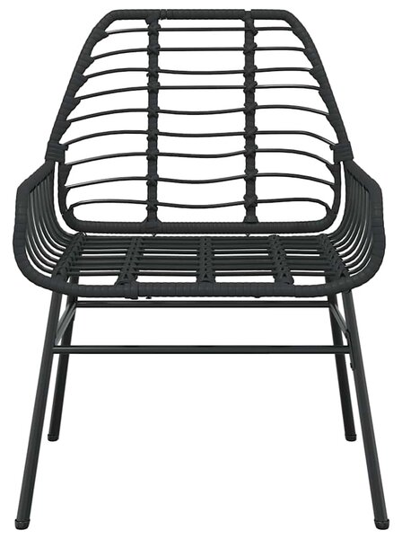 7 részes fekete polyrattan üveg kerti étkezőgarnitúra
