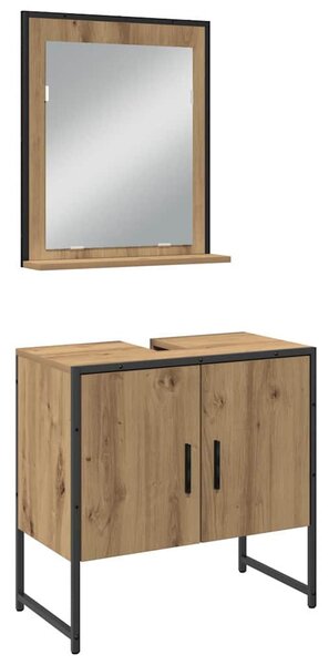 Fürdőszoba bútor szett 3 db Barna 33 x 33 x 102,5 cm Szerelt fa