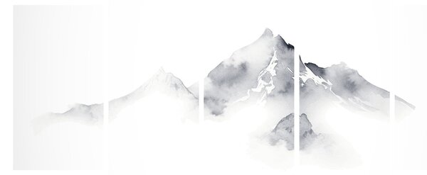 Kép - Tinta festmény hegyek (150x105 cm)