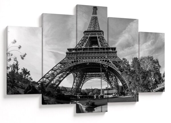 Kép - Eiffel-torony, fekete-fehér (150x105 cm)