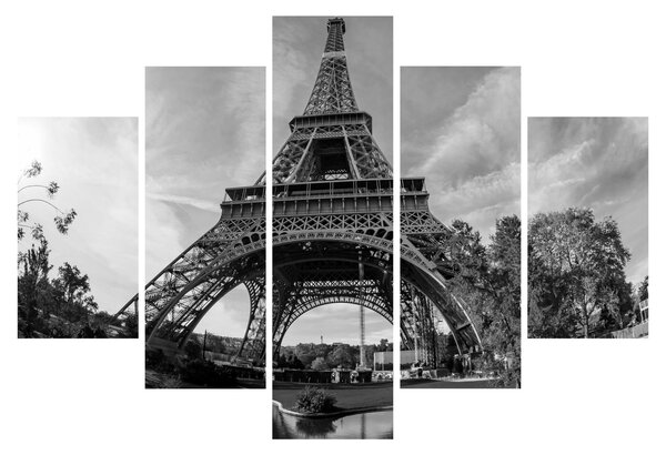 Kép - Eiffel-torony, fekete-fehér (150x105 cm)