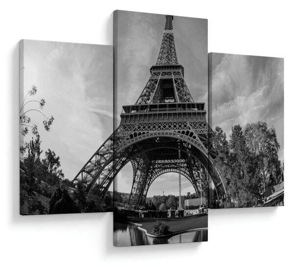 Kép - Eiffel-torony, fekete-fehér (90x60 cm)