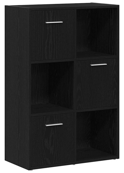 Fekete tölgy szerelt fa könyvszekrény/szobaosztó 60,5x30x90 cm
