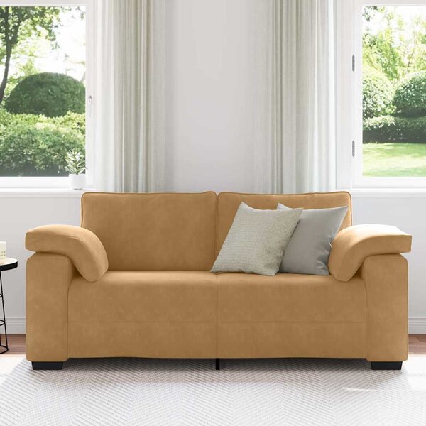 Barna bársony loveseat kanapé 180x77x82 cm
