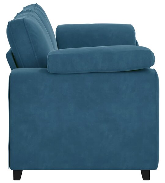 Kék bársony loveseat kanapé 180x77x82 cm