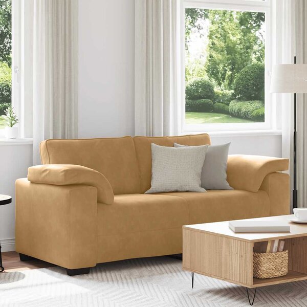 Barna bársony loveseat kanapé 180x77x82 cm