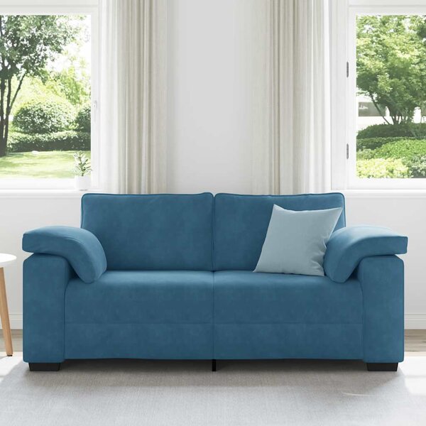 Kék bársony loveseat kanapé 180x77x82 cm