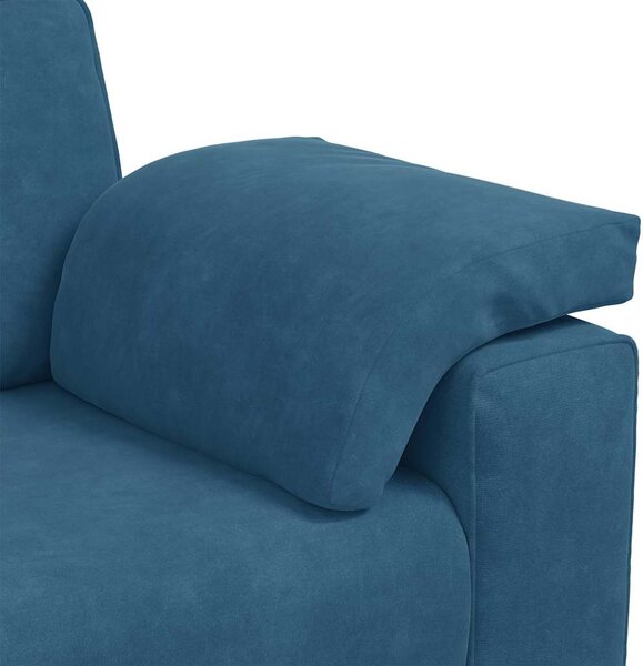 Kék bársony loveseat kanapé 160x77x82 cm