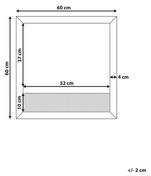 Falitükör ROSELL 60 cm 60 cm Világosbarna