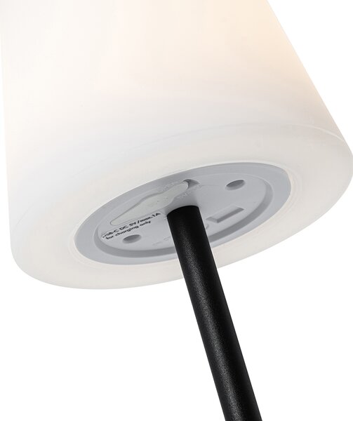 2 db fekete újratölthető asztali lámpa készlet 40 cm IP54 - Jude