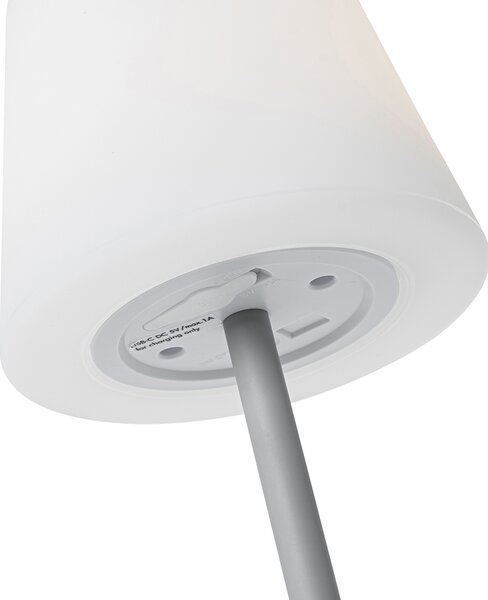 2 darabos szett szürke újratölthető asztali lámpa 40 cm IP54 - Jude