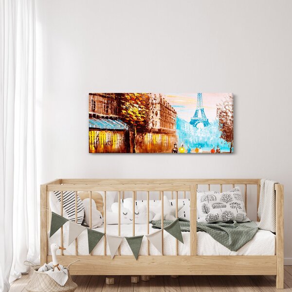 Kép - Esős idő és az Eiffel-torony (120x50 cm)