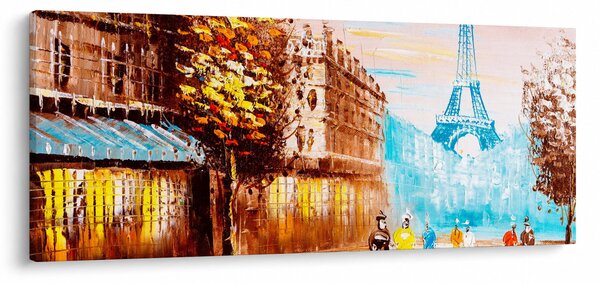 Kép - Esős idő és az Eiffel-torony (120x50 cm)