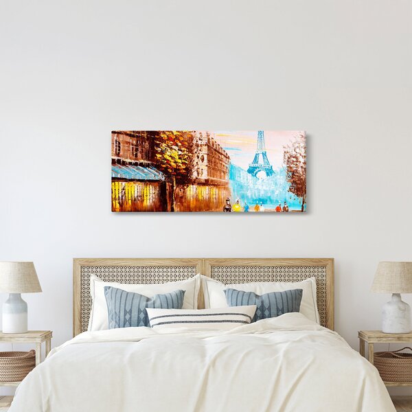 Kép - Esős idő és az Eiffel-torony (120x50 cm)