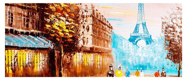 Kép - Esős idő és az Eiffel-torony (120x50 cm)