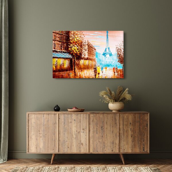 Kép - Esős idő és az Eiffel-torony (90x60 cm)