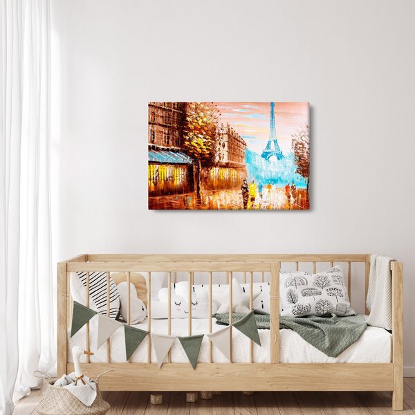 Kép - Esős idő és az Eiffel-torony (90x60 cm)