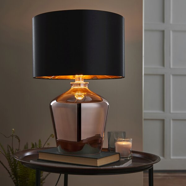 Endon glamour modern asztali lámpa waldorf fekete réz end61149