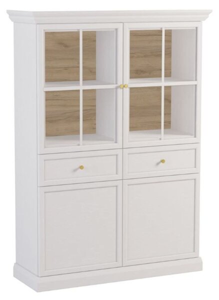 LUCCA W4D2S vitrin Fehér / Craft tölgy