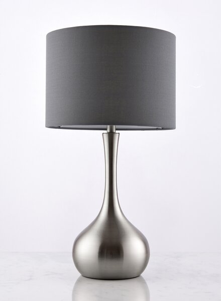 Endon glamour modern asztali lámpa piccadilly szatén nikkel szürke end61192