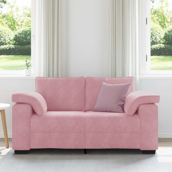 Rózsaszín bársony loveseat kanapé 160x77x82 cm