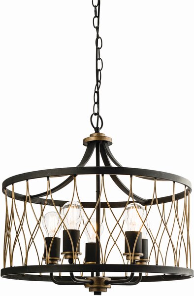 Endon vintage csillár heston barna matt fekete end61498
