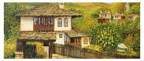 Kép - Házak nyáron (120x50 cm)