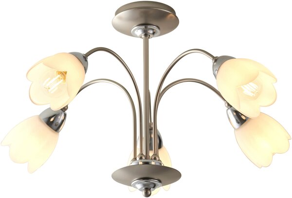 Endon klasszikus mennyezeti lámpa petal opál szatén króm end124-5