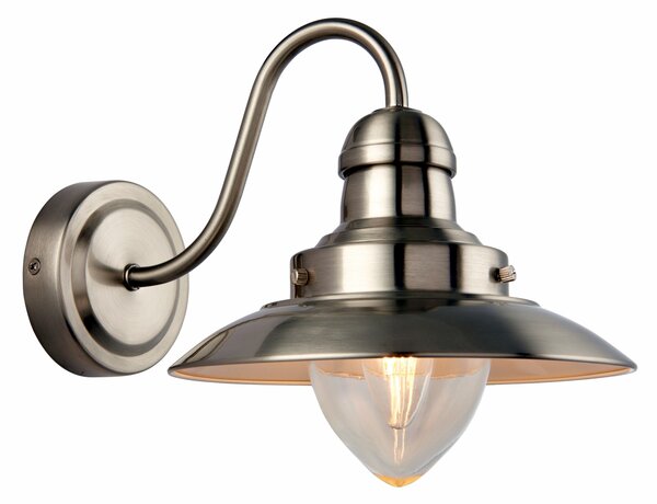 Endon klasszikus loft vintage fali lámpa mendip átlátszó szatén nikkel end60800