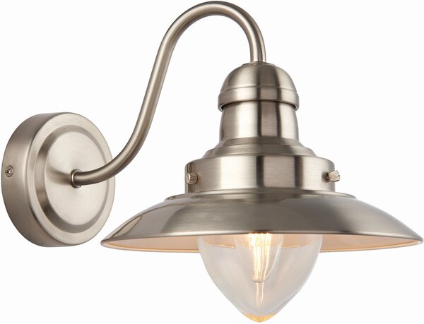 Endon klasszikus loft vintage fali lámpa mendip átlátszó szatén nikkel end60800