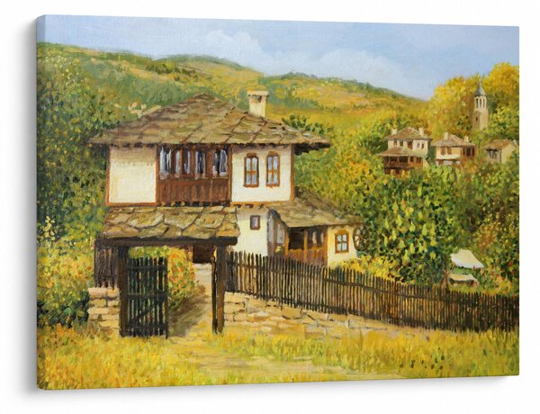 Kép - Házak nyáron (70x50 cm)