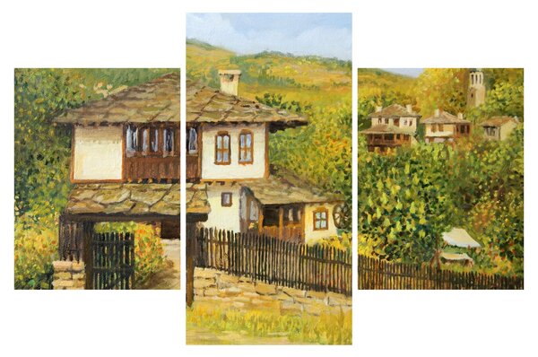Kép - Házak nyáron (90x60 cm)