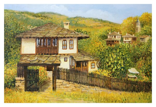 Kép - Házak nyáron (90x60 cm)