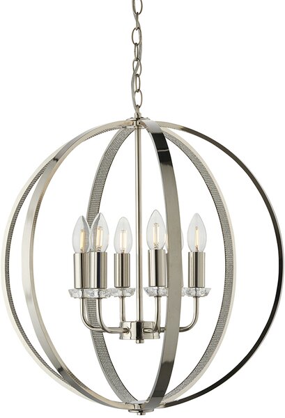 Endon klasszikus modern csillár ritz nickel-nero átlátszó end81508