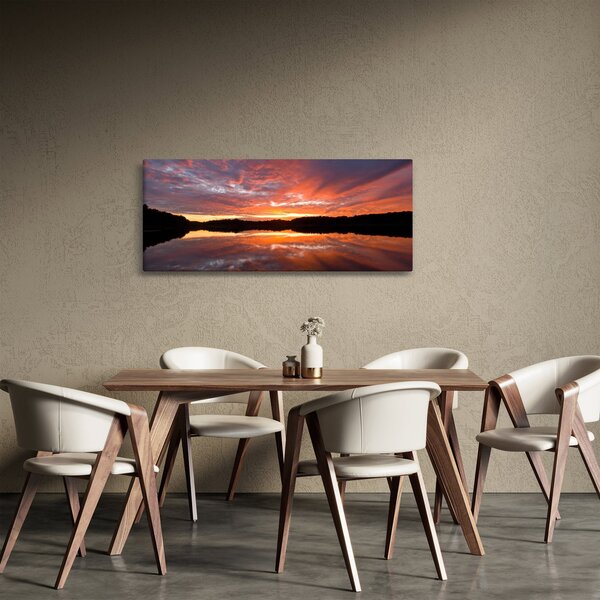 Kép - Naplemente a tó felett (120x50 cm)