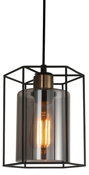 Italux loft függeszték kalula fekete füstös itxpnd-78901-1-bk+sg