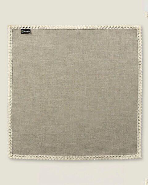 Csipkés szalvéta – 1 db (48 × 48 cm) termék színe bézs szövet áttetsző, fonott, lenvászon