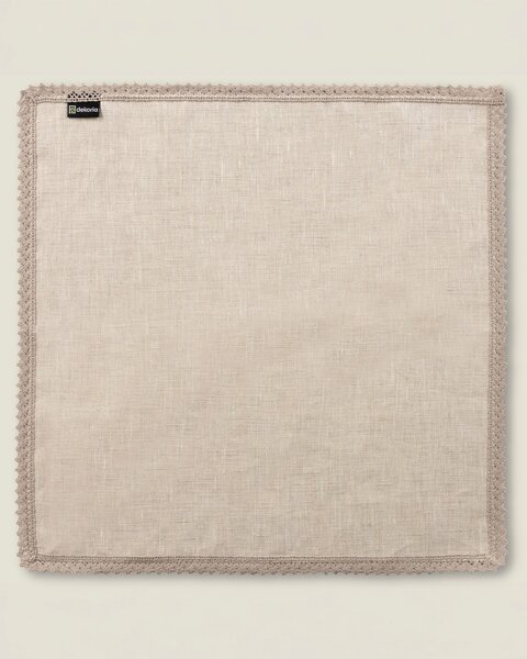 Csipkés szalvéta – 1 db (48 × 48 cm) termék színe bézs szövet áttetsző, fonott, lenvászon
