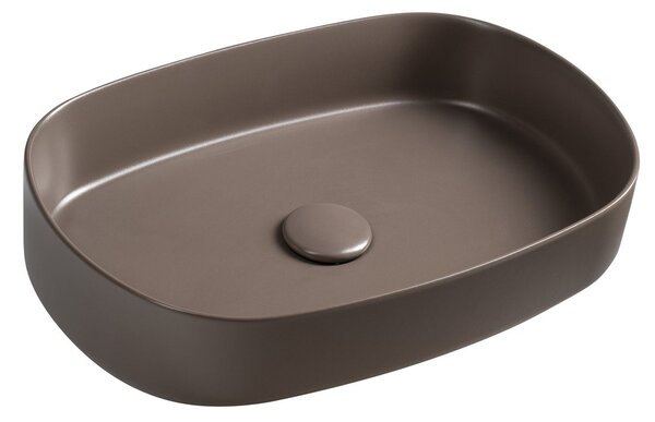 Isvea Isvea, INFINITY OVAL kerámia mosdó, pultra szerelhető, 55x36cm, bézs, 10NF65055-2H