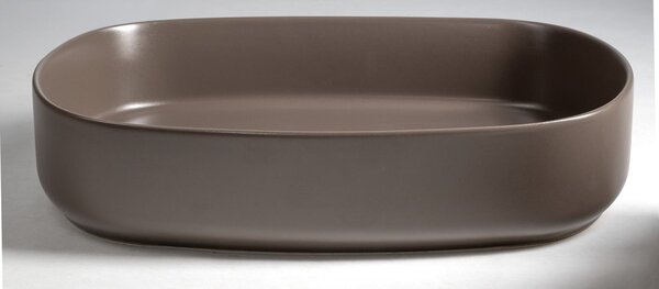 Isvea Isvea, INFINITY OVAL kerámia mosdó, pultra szerelhető, 55x36cm, bézs, 10NF65055-2H