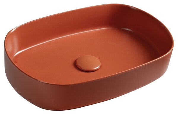 Isvea Isvea, INFINITY OVAL kerámia mosdó pultra szerelhető, 55x36cm, terrakotta, 10NF65055-2U