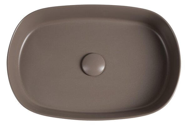 Isvea Isvea, INFINITY OVAL kerámia mosdó, pultra szerelhető, 55x36cm, bézs, 10NF65055-2H