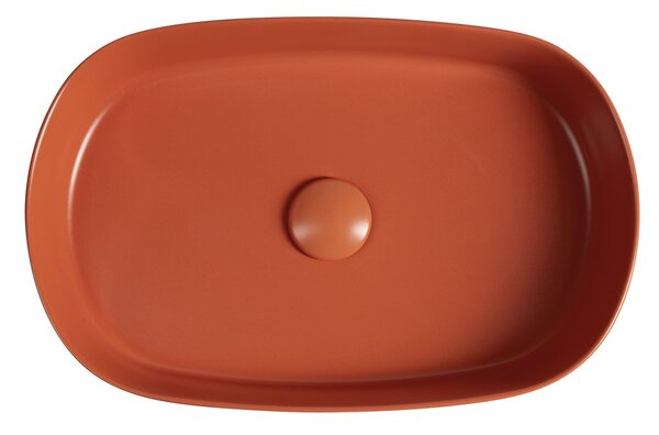 Isvea Isvea, INFINITY OVAL kerámia mosdó pultra szerelhető, 55x36cm, terrakotta, 10NF65055-2U
