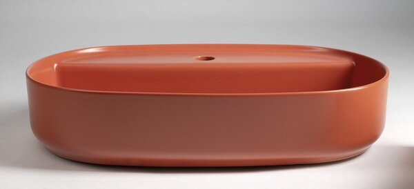 Isvea Isvea, INFINITY OVAL kerámia mosdó pultra szerelhető, 60x40cm, terrakotta, 10NF65060-2U