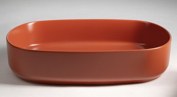 Isvea Isvea, INFINITY OVAL kerámia mosdó pultra szerelhető, 55x36cm, terrakotta, 10NF65055-2U