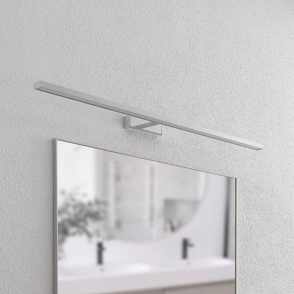 Lindby LED tükörvilágítás Jukka, 120 cm, króm, fém, IP44, Króm / ezüst, Fürdőszoba, Alumínium, Modern