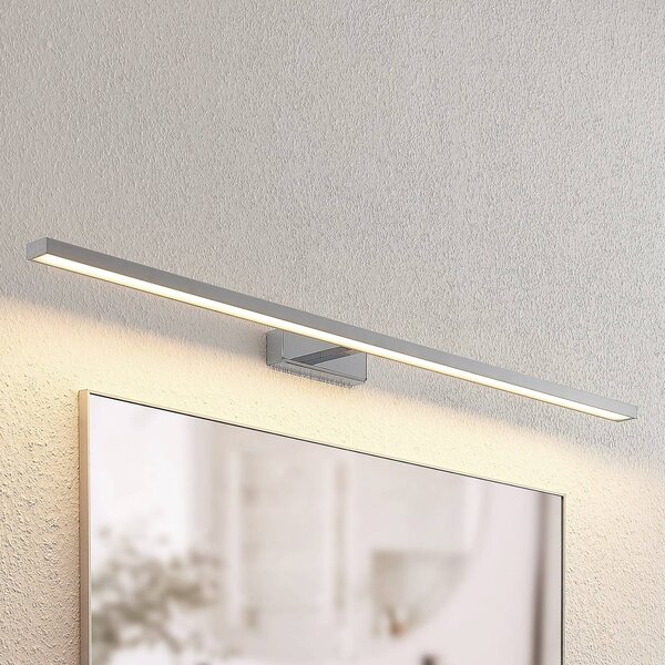 Lindby LED tükörvilágítás Jukka, 120 cm, króm, fém, IP44, Króm / ezüst, Fürdőszoba, Alumínium, Modern